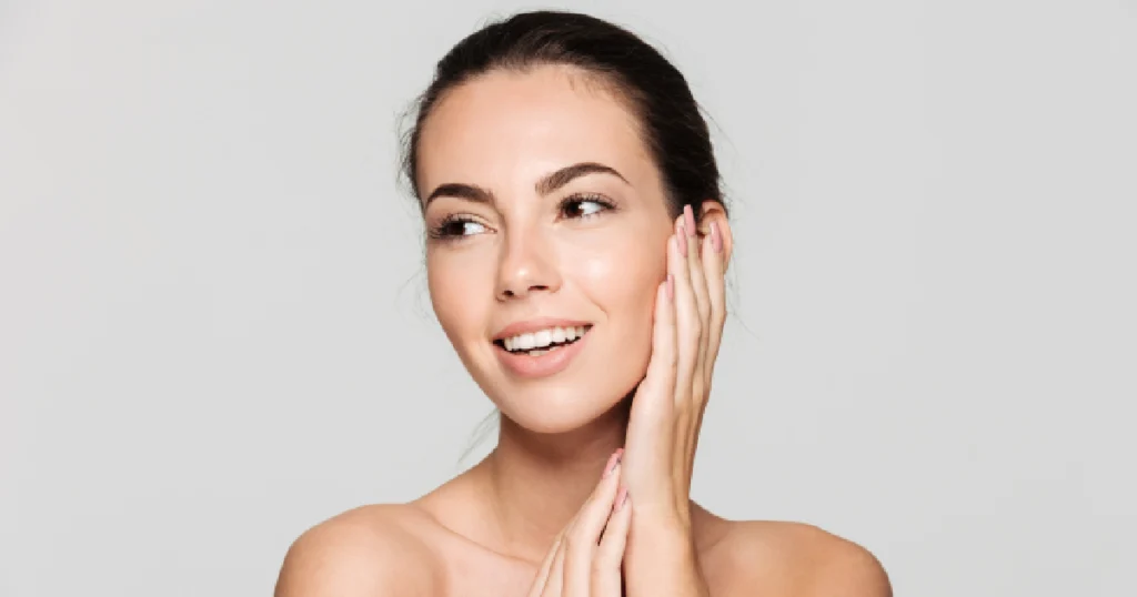 A women showing her face after the Facial Treatments in Vienna, VA