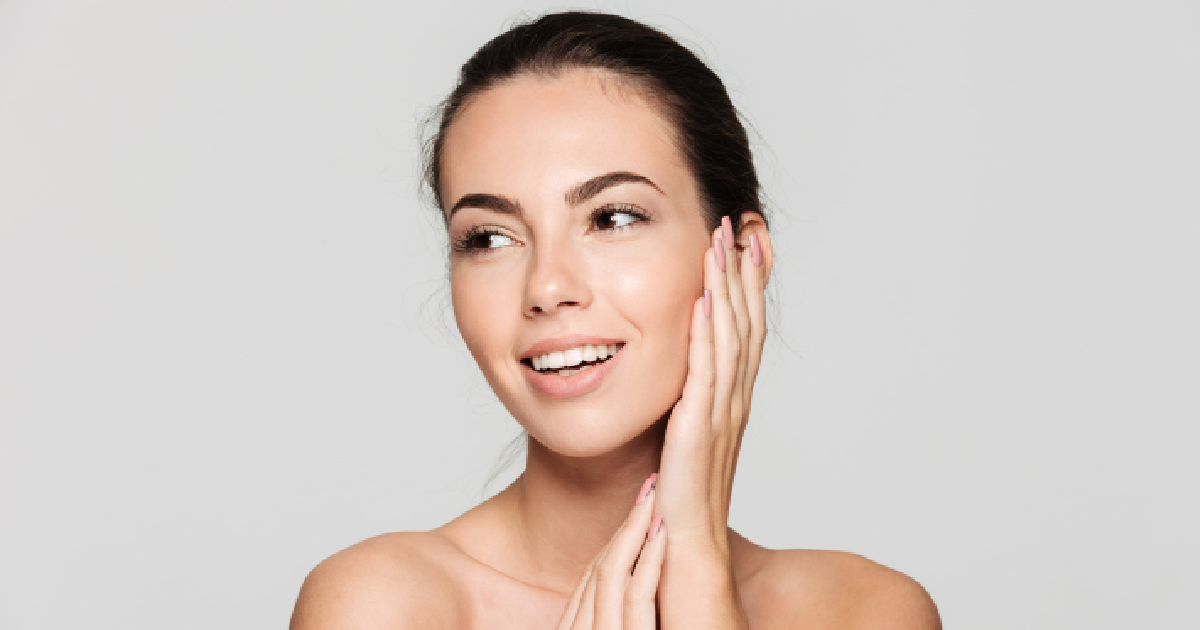 A women showing her face after the Facial Treatments in Vienna, VA